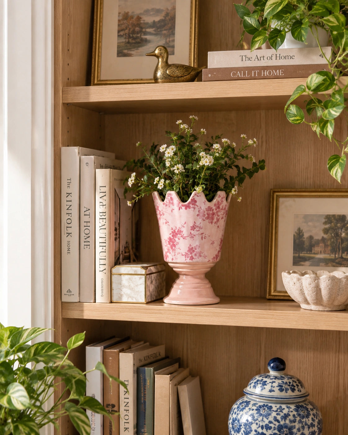 Blush Blossom Crown Pedestal Vase