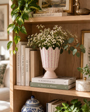 Blush Rose Stripe Pedestal Vase