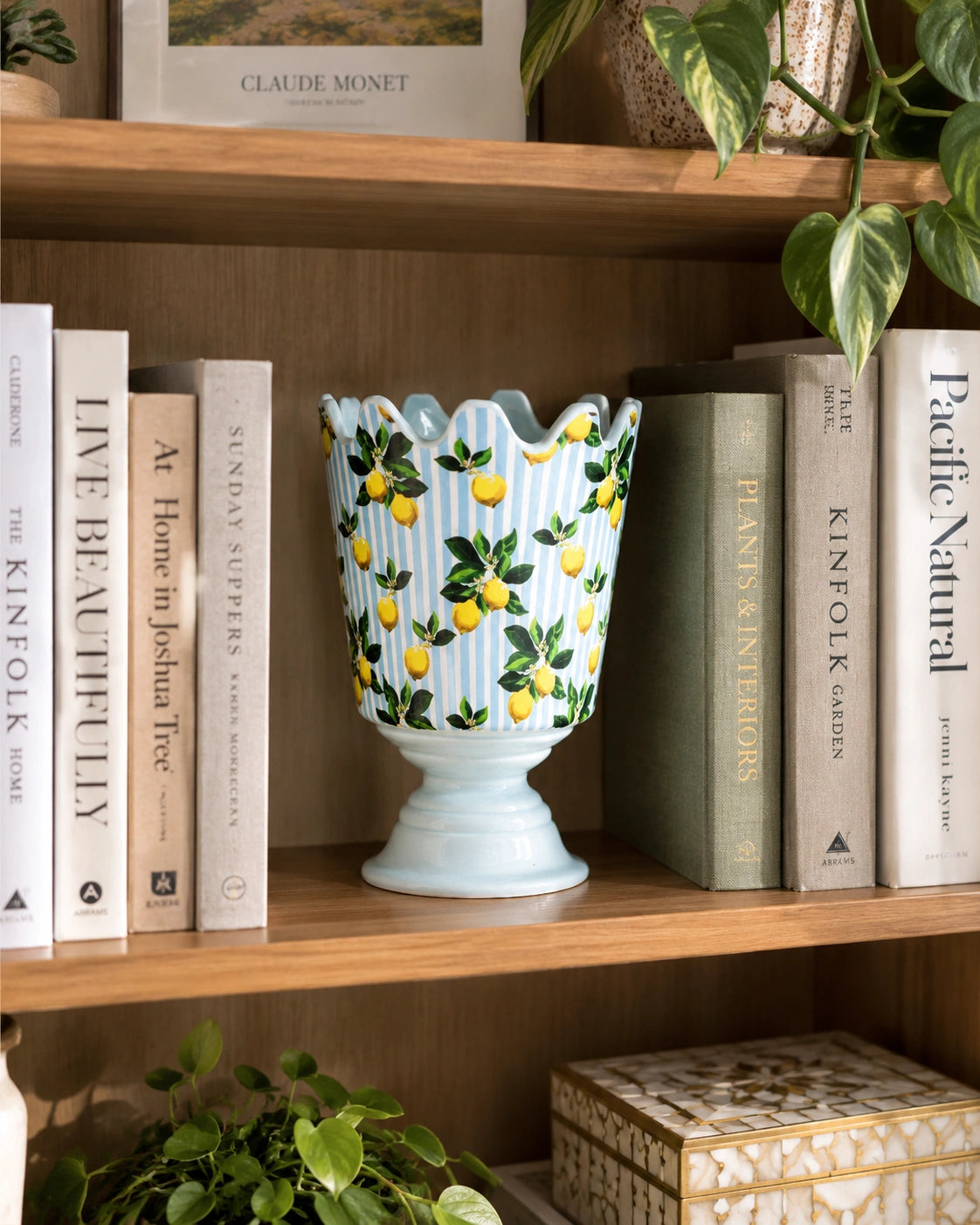 Lemon Orchard Pedestal Vase