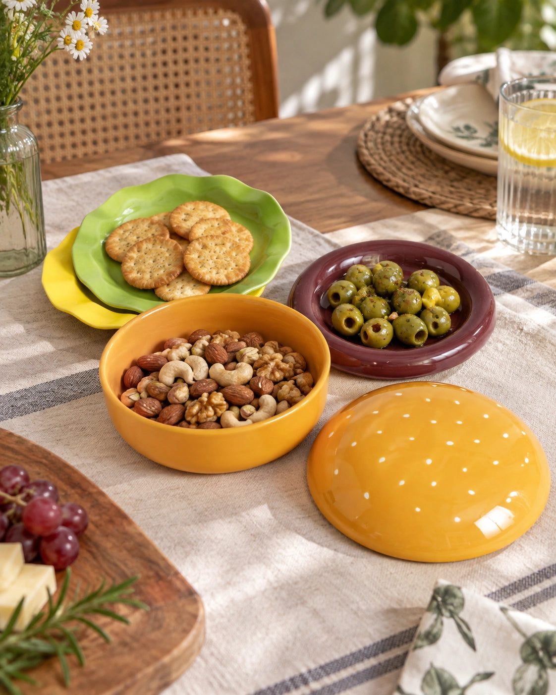 Stackable Burger Ceramic Plate - Set of 5