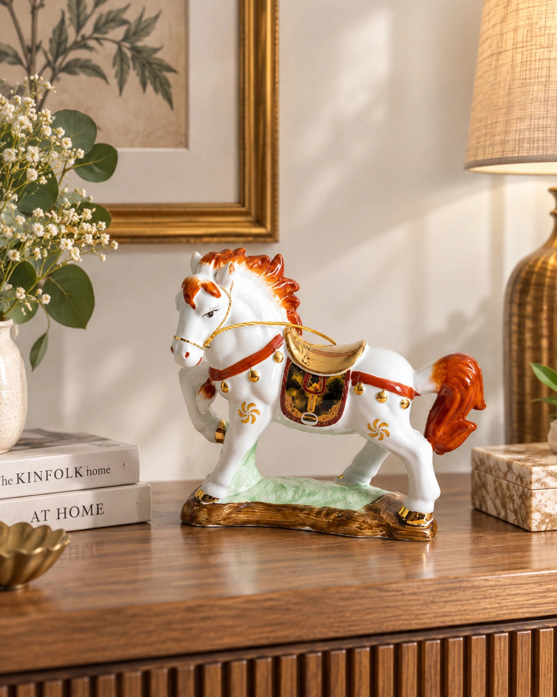 Noble Equestrian Decorative Horse Figurine - Red