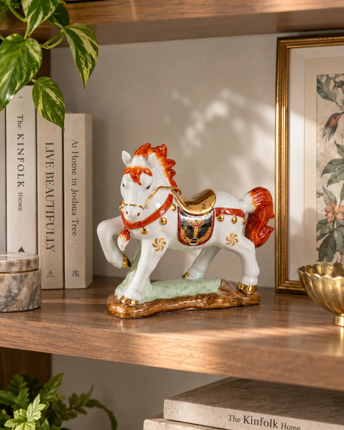 Noble Equestrian Decorative Horse Figurine - Red