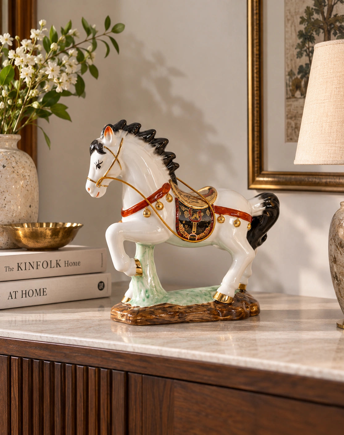Noble Equestrian Decorative Horse Figurine - Black