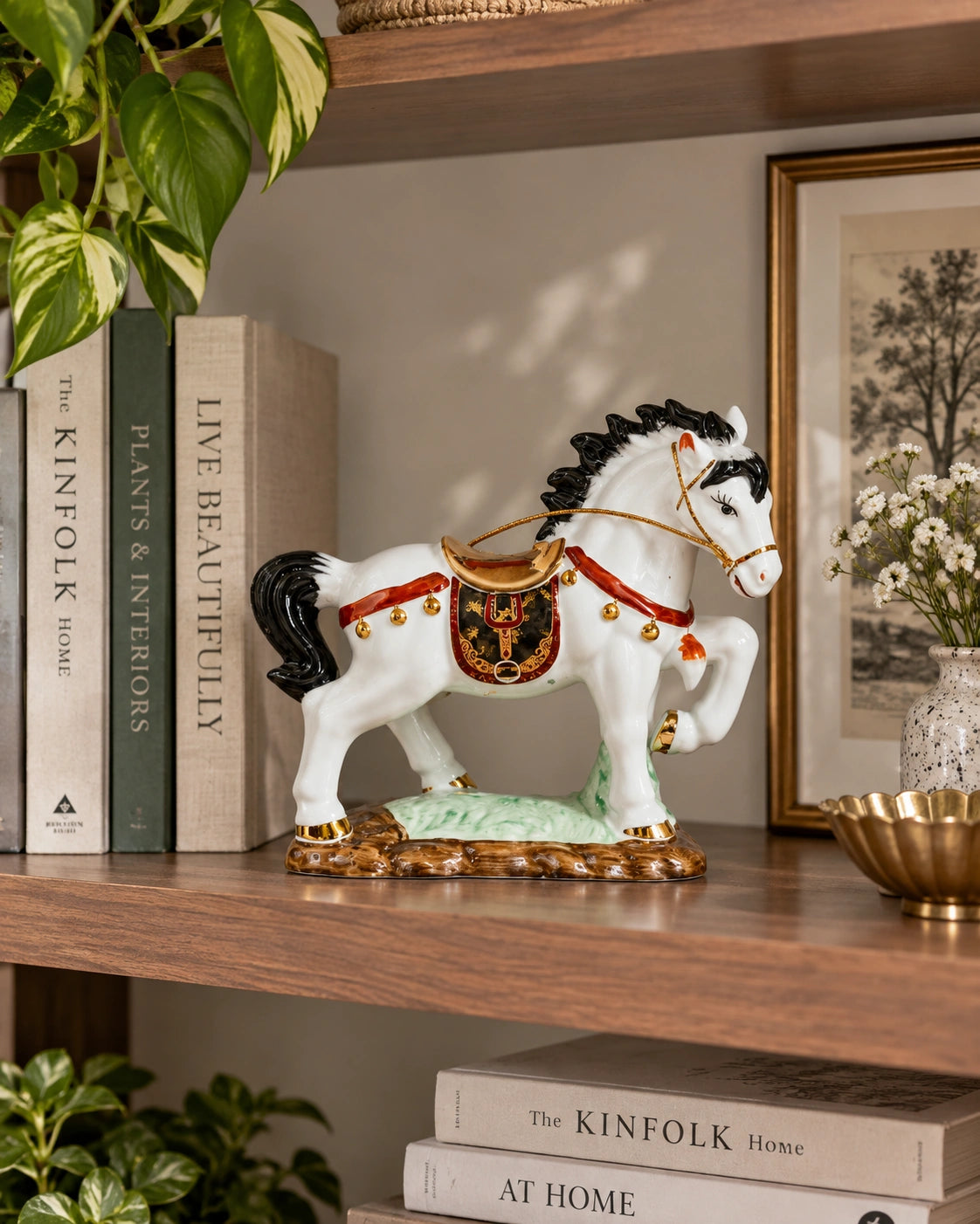 Noble Equestrian Decorative Horse Figurine - Black