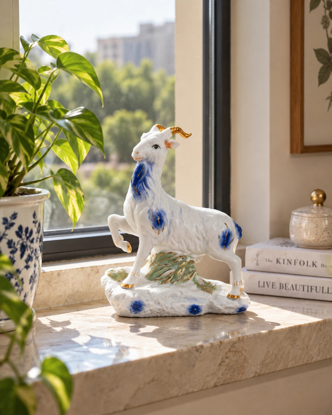 Regal Mountain Decorative Goat Figurines - Set Of 2
