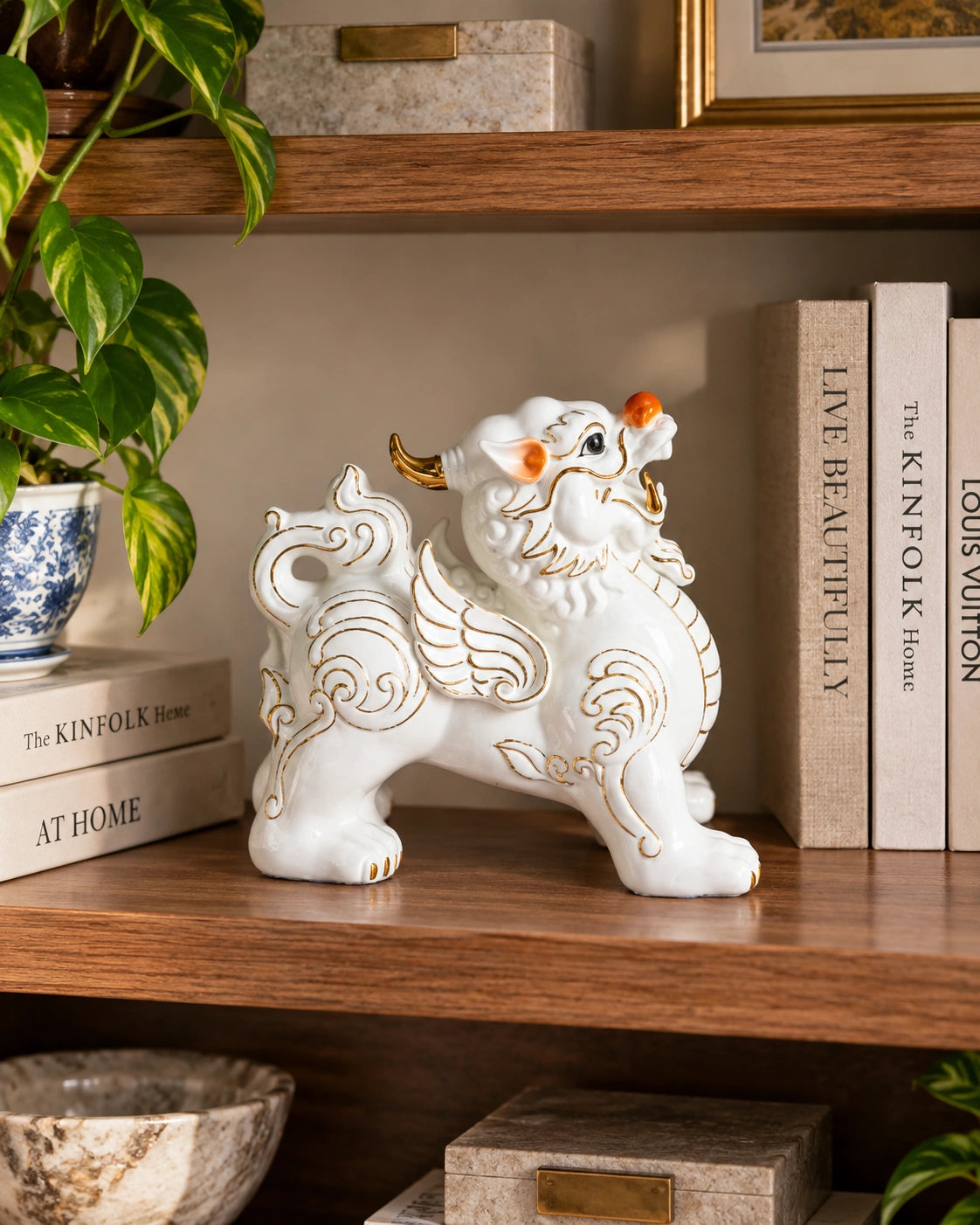 Fine Porcelain Chi Lin – Feng Shui Guardians - Set of 2