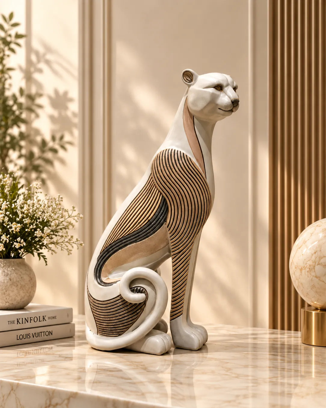 Regal Leopard Sitting Figurine