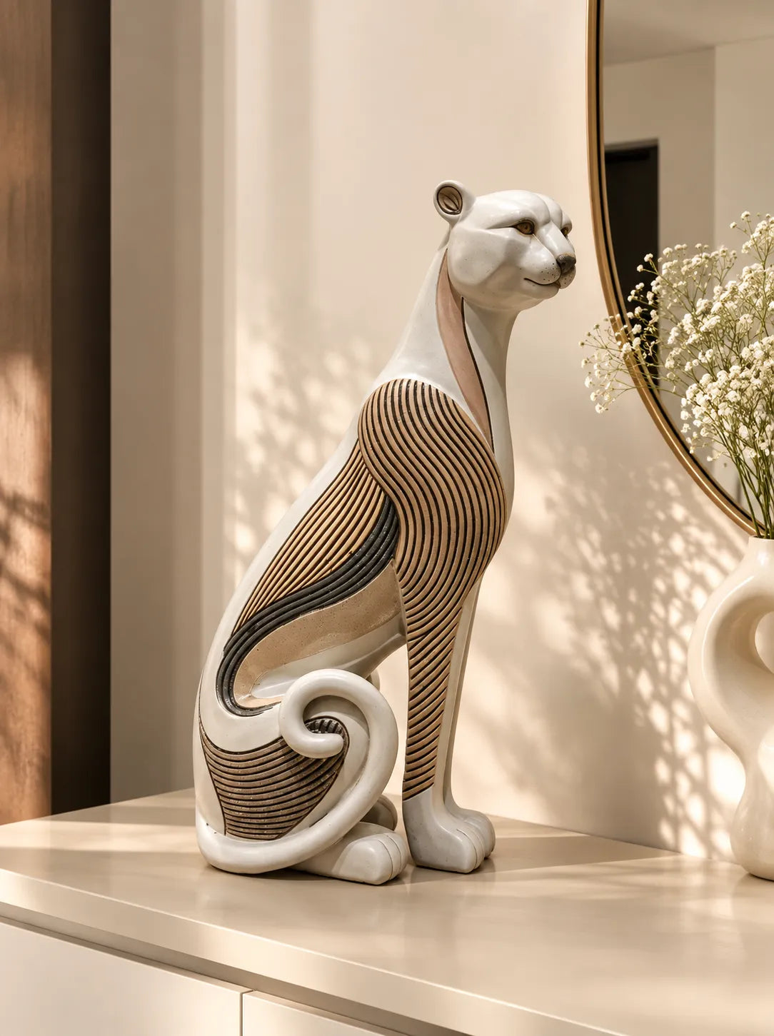 Regal Leopard Sitting Figurine