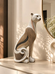 Regal Leopard Sitting Figurine