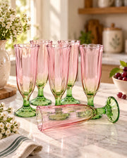 Pink Ombre Tulip Champagne Flute - Set of 6