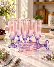 Purple Ombre Tulip Champagne Flute - Set of 6