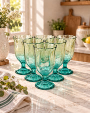 Green Ombre Tulip Wine Glass - Set of 6