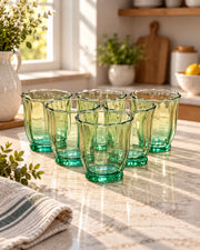 Green Ombre Tulip Tumbler - Set of 6