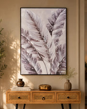 Winter Palm Leaf Semi Hand-made Wall Art - 32*48 Inch