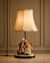 Readers on Settee Porcelain Figurine Lamp 
