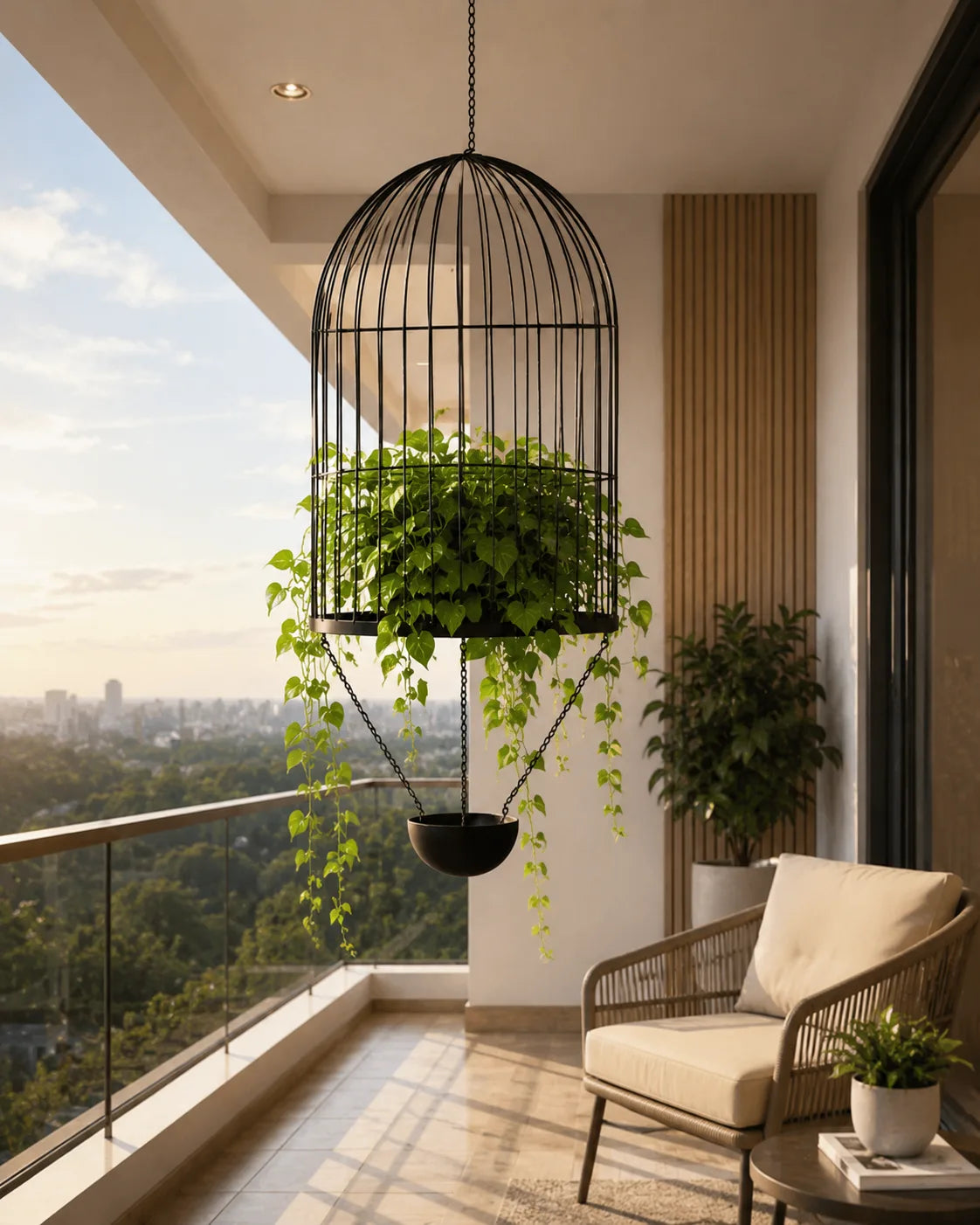 Decorative Hanging Cage Planter - Small 
