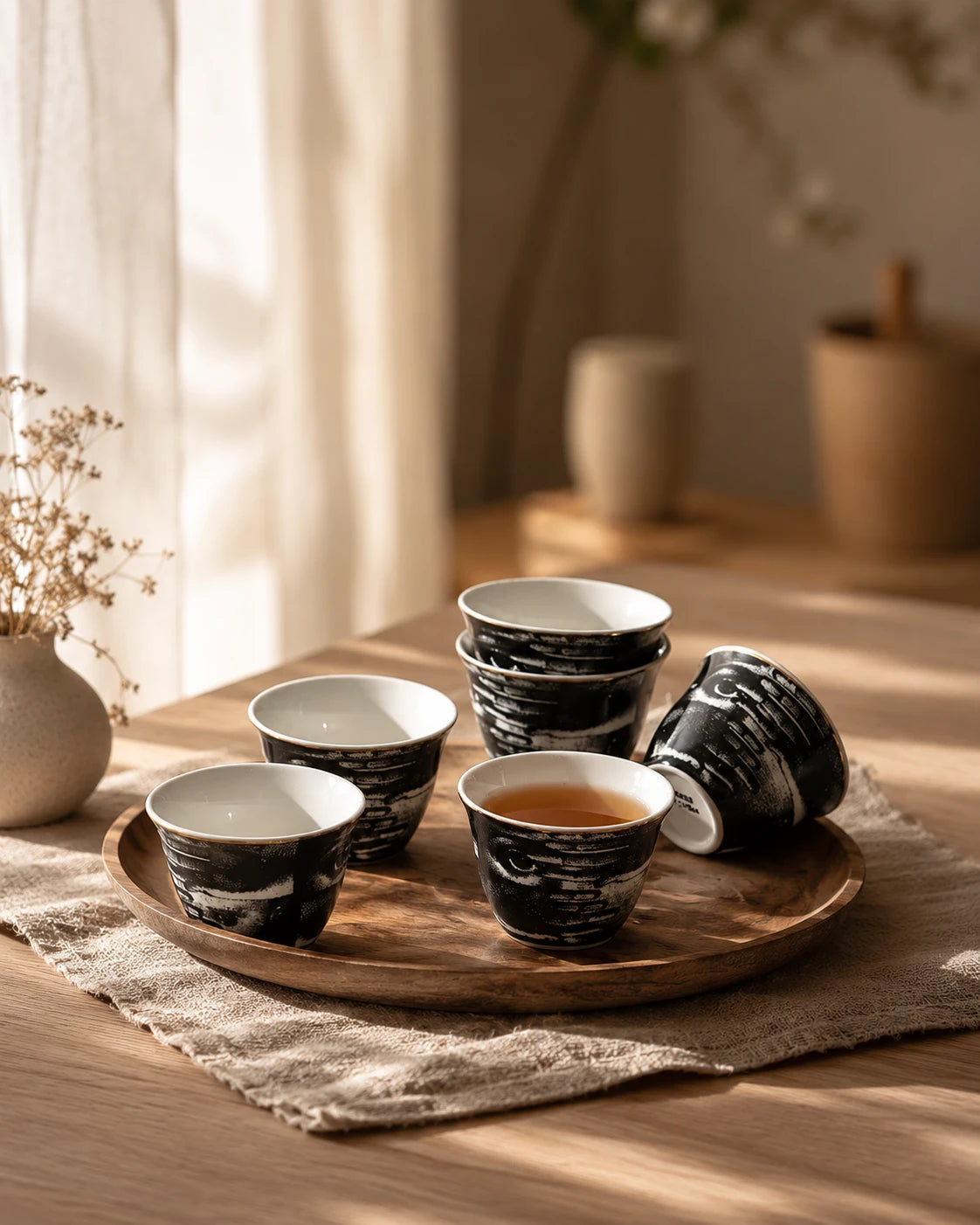The Woman - Ceramic Green Tea Cups - Set of 12