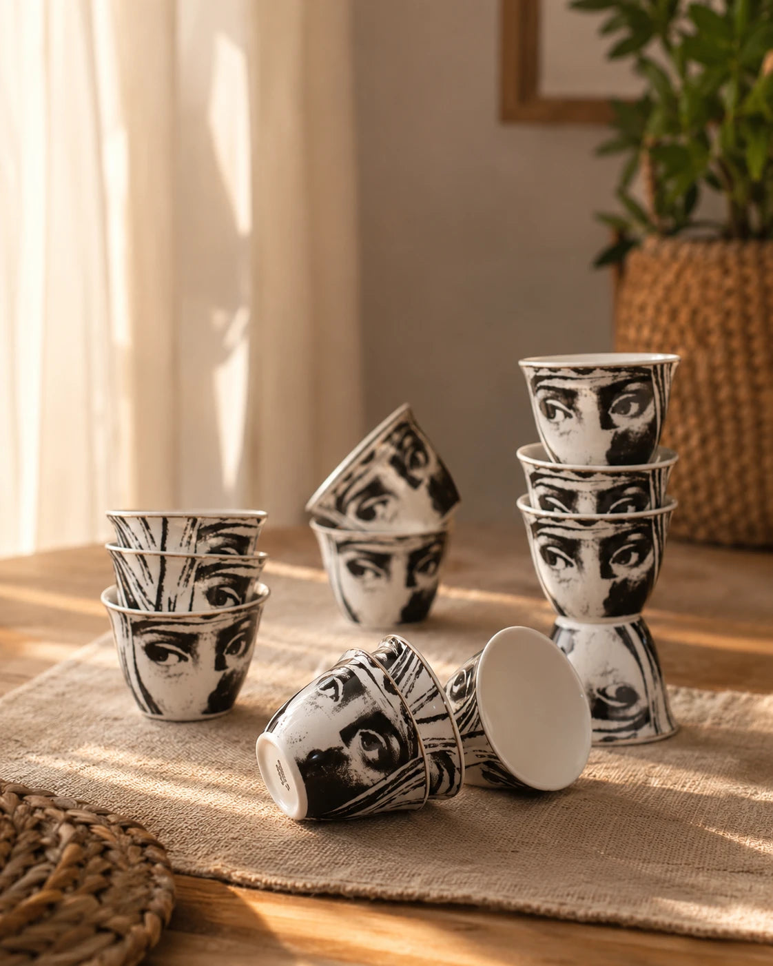 The Woman - Ceramic Green Tea Cups - Set of 12 