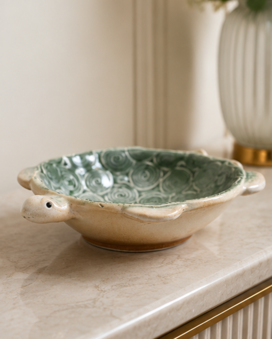 Ocean Turtle Textured Ceramic Bowl - Small