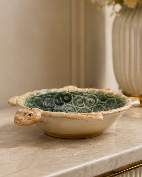 Ocean Turtle Textured Ceramic Bowl - Large