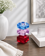 Tricolor Prism Crystal Candle Stand