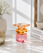 Amethyst Cube Crystal Candle Holder 