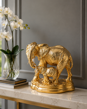 Golden Bond Elephant Sculpture