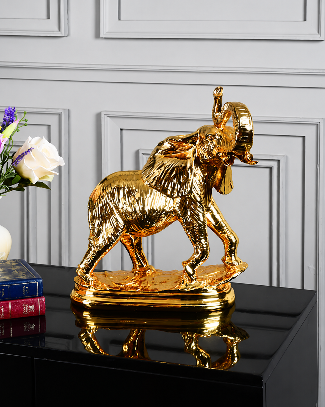 Majestic Golden Elephant Figurine
