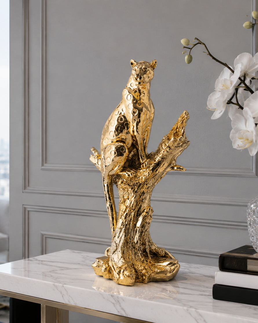 'Majestic Watch' Decorative leopard Figurine