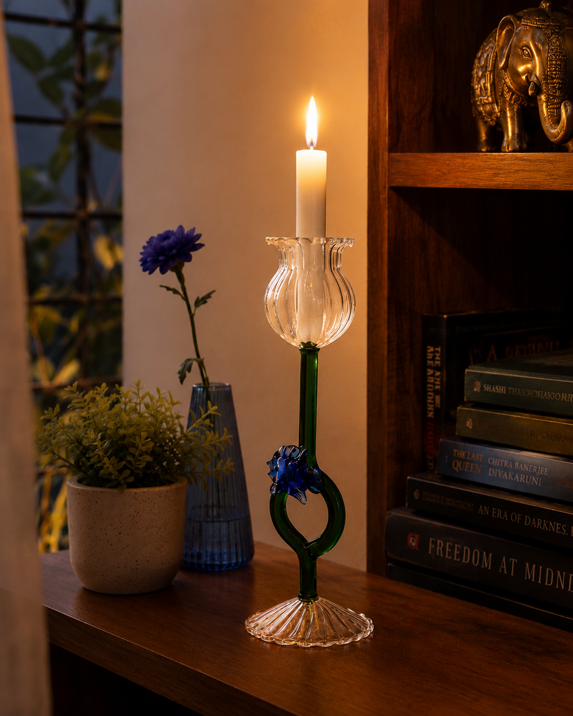 Oceanic Art Glass Candle Stand - Large 