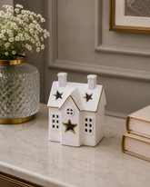 White Serenity Cottage Tealight Holder & Sculpture 