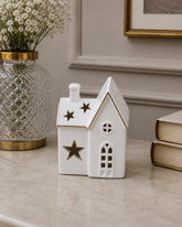 Starry White House Tealight Holder 