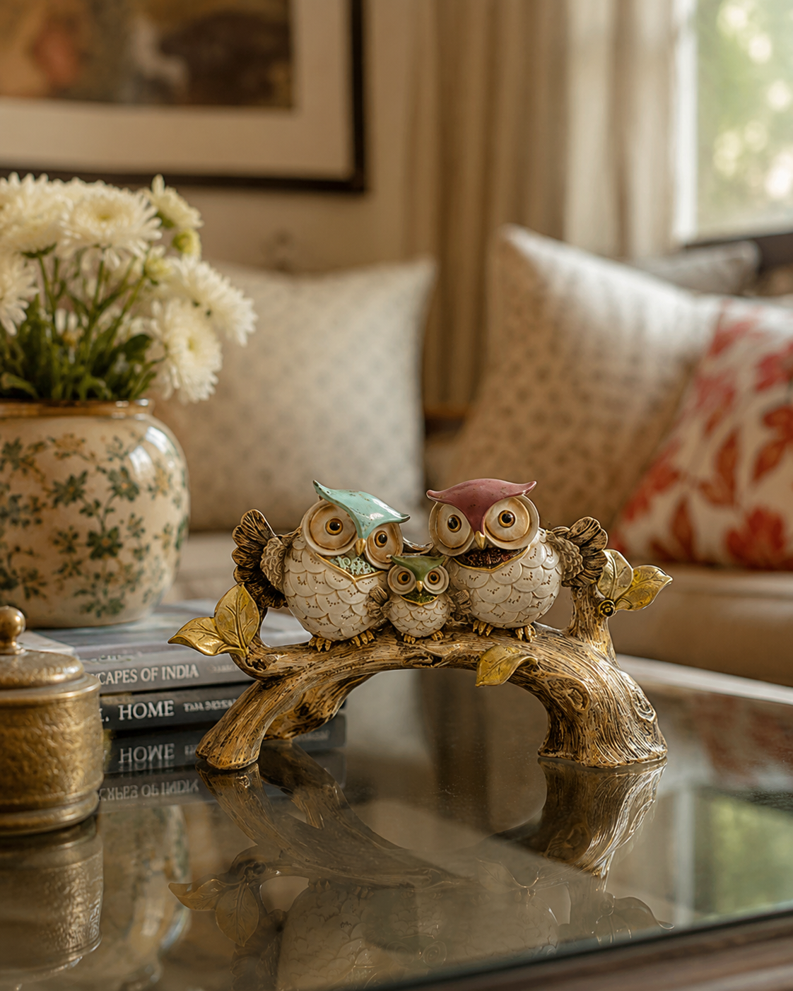 Whimsical Family Decorative Owl Figurine 