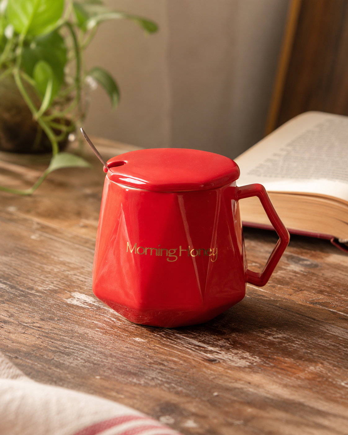 'Morning Honey' Mug - Red 