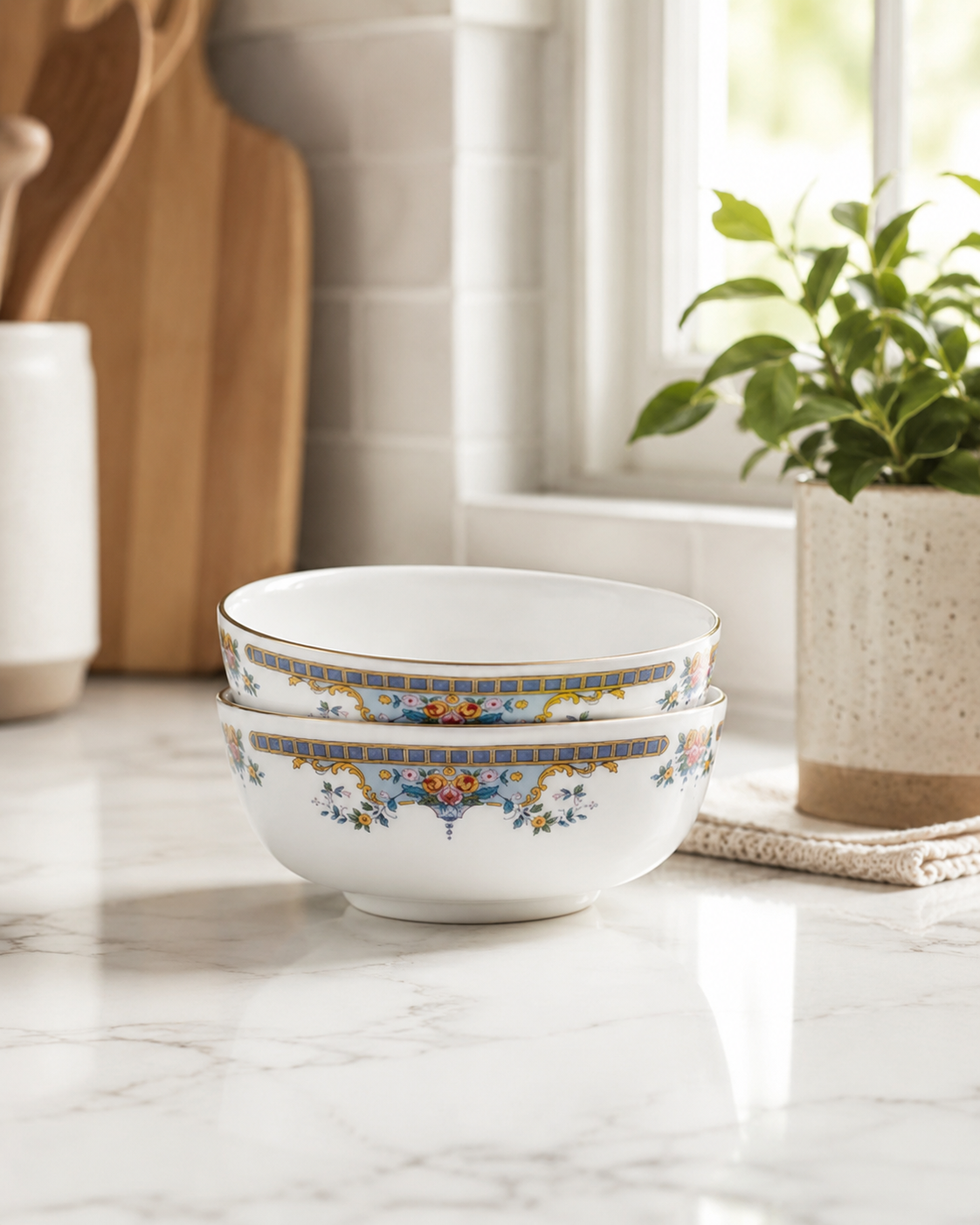 Luxe Gold Rimmed Bowl - Clear