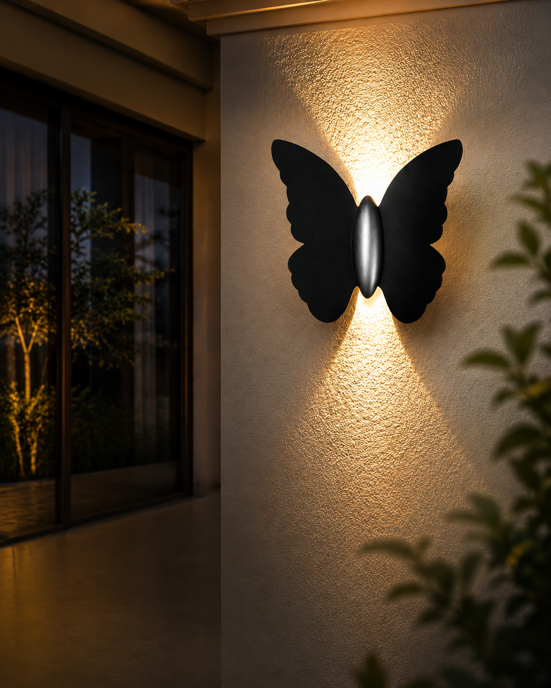 Butterfly Glow Out Door Wall Light