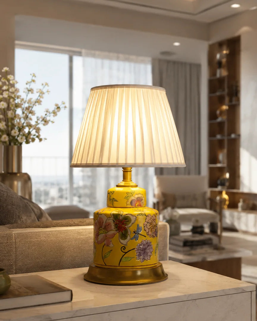 Sunflower Bloom Ceramic Table Lamp 