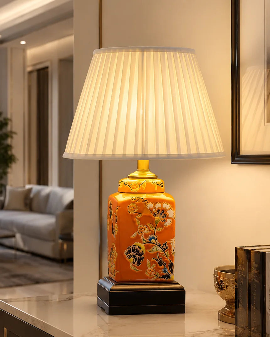 Sunset Blossom Ceramic Table Lamp
