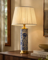 Royal Blue Column Table Lamp 