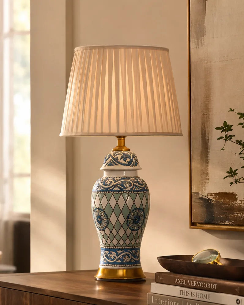 Azure Heritage Ceramic Table Lamp