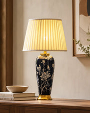 Midnight Blossom Ceramic Table Lamp