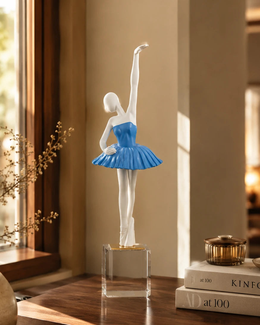 Exquisite Ballerina Figurine - Pastel Blue 