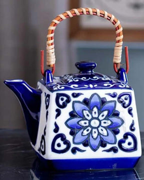 Classic Blue & White Teapot - The Decor Kart 