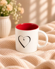 Monogram Heart Dual-Tone Ceramic Mug