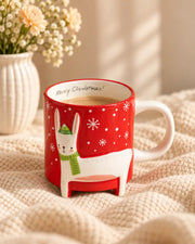 Frosty Forest Bunny Ceramic Mug