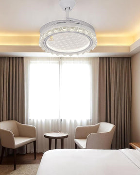 Crystal Luxe fan chandelier with ambient LED light 