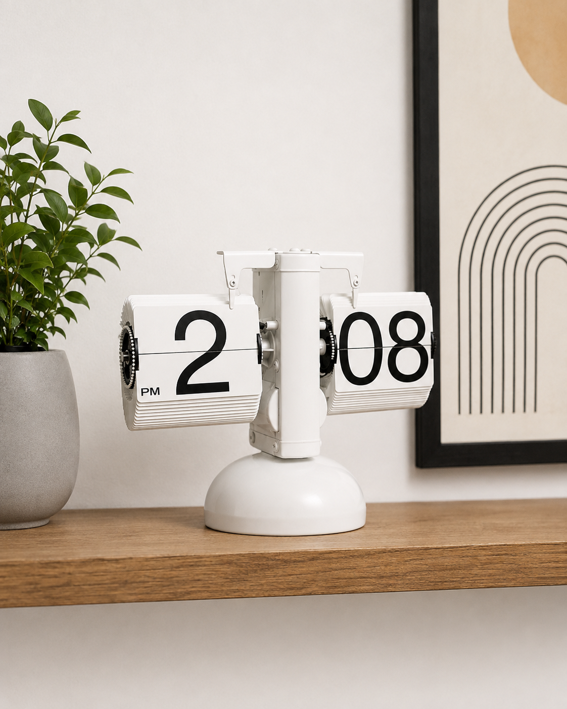 Balance Stand Flip Clock - White 