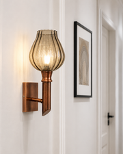 Rivelle Rose Glass Wall Light - Smoke