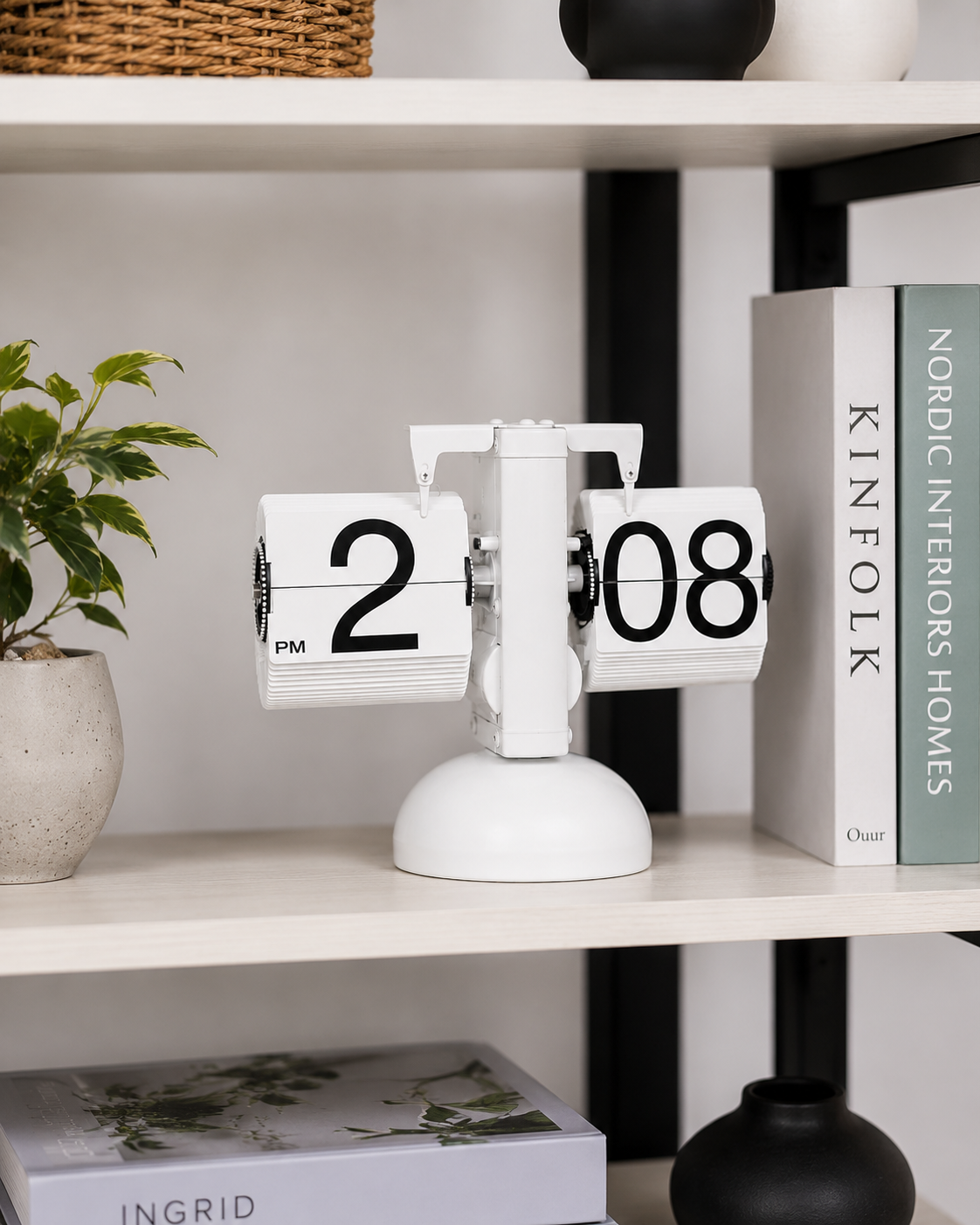 Balance Stand Flip Clock - White 