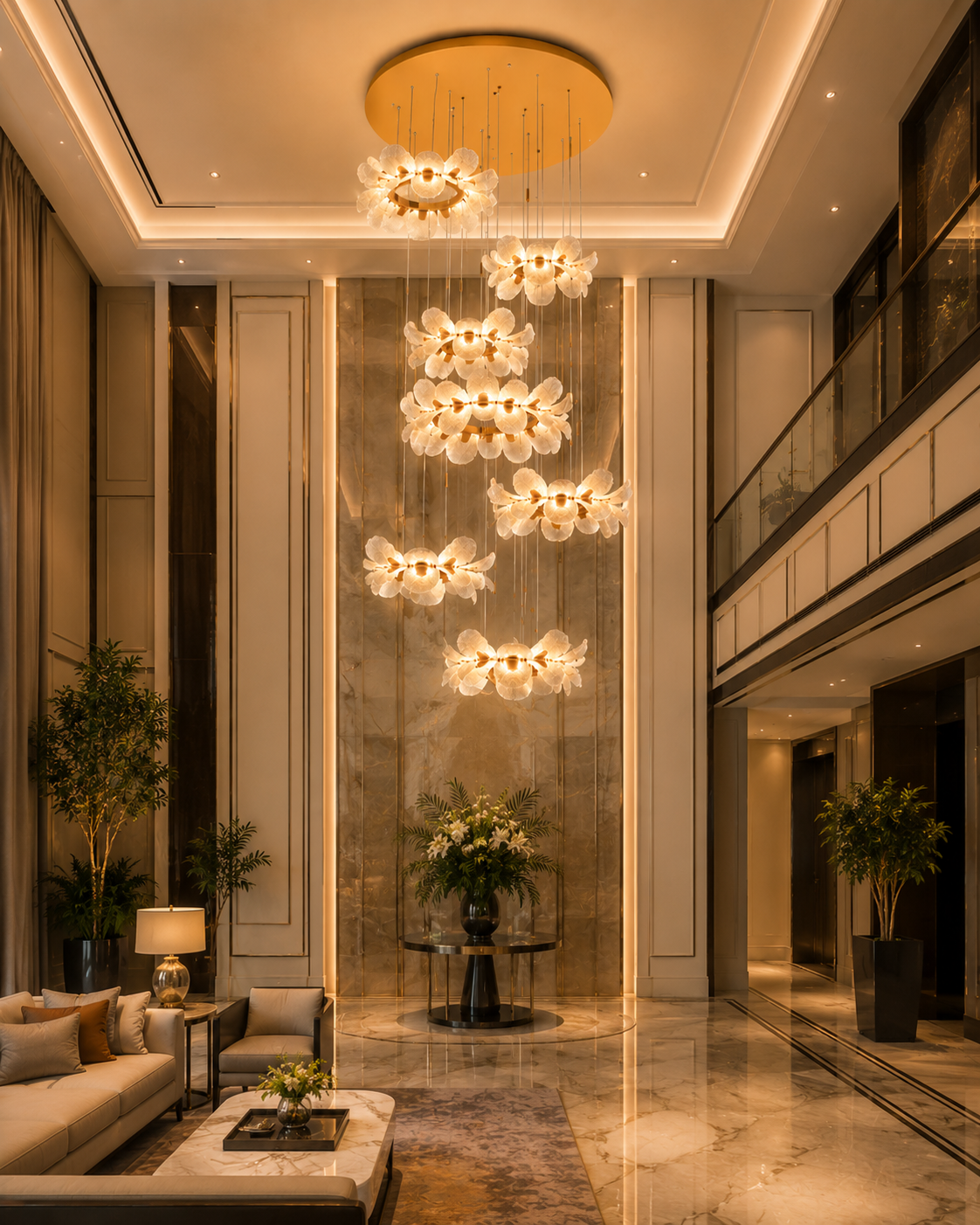 Celestia Bloom Double Height Chandelier 